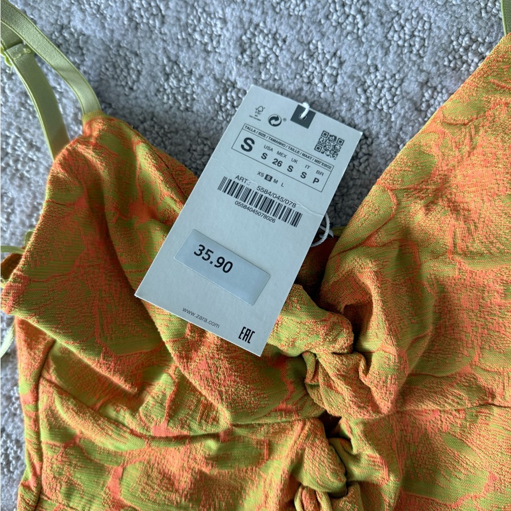 Zara Orange Bodysuit Top. NWT!